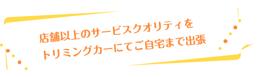 店舗以上のサービスクオリティをトリミングカーにてご自宅まで出張